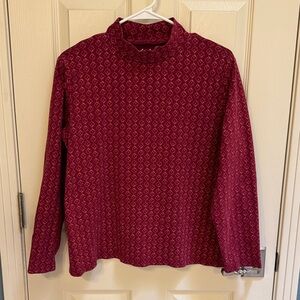 Kim Rogers Burgundy and Pink Patterned Top